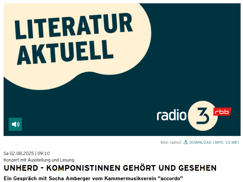Radiointerview zu unHERd – Komponistinnen gehört und&nbsp;gesehen!